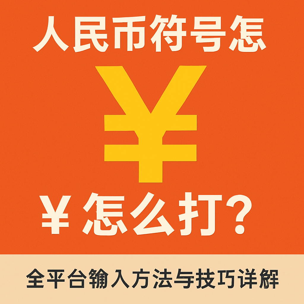 人民币符号怎么打出来 人民币符号“¥”怎么打?全平台输入方法与技巧详解