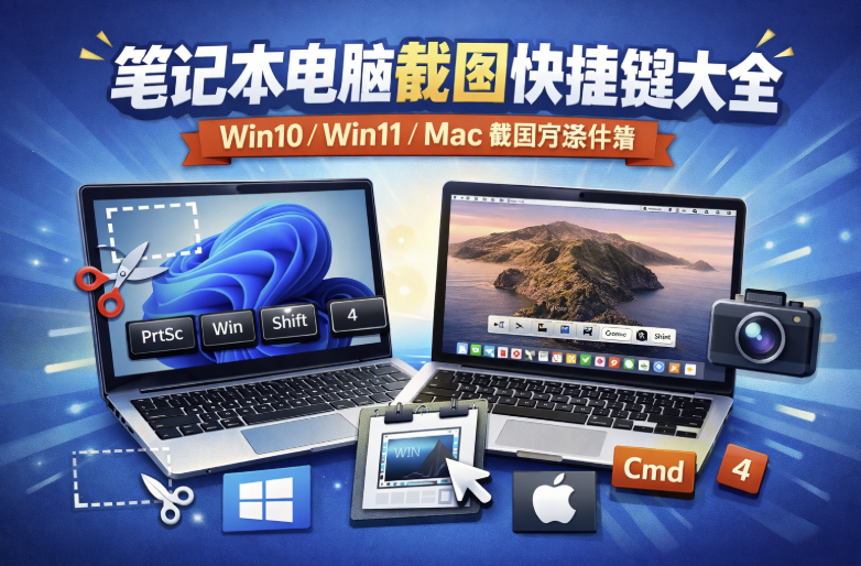 笔记本电脑截图快捷键大全-Win10Win11Mac系统截图方法详解