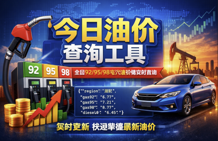 今日油价查询工具推荐：全国92号95号98号汽油价格实时查询