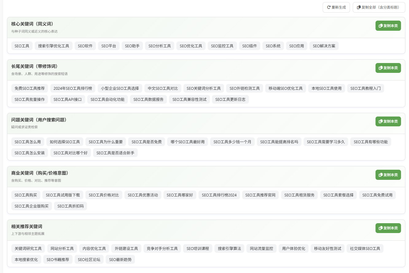 AI关键词生成器 AI关键词生成器