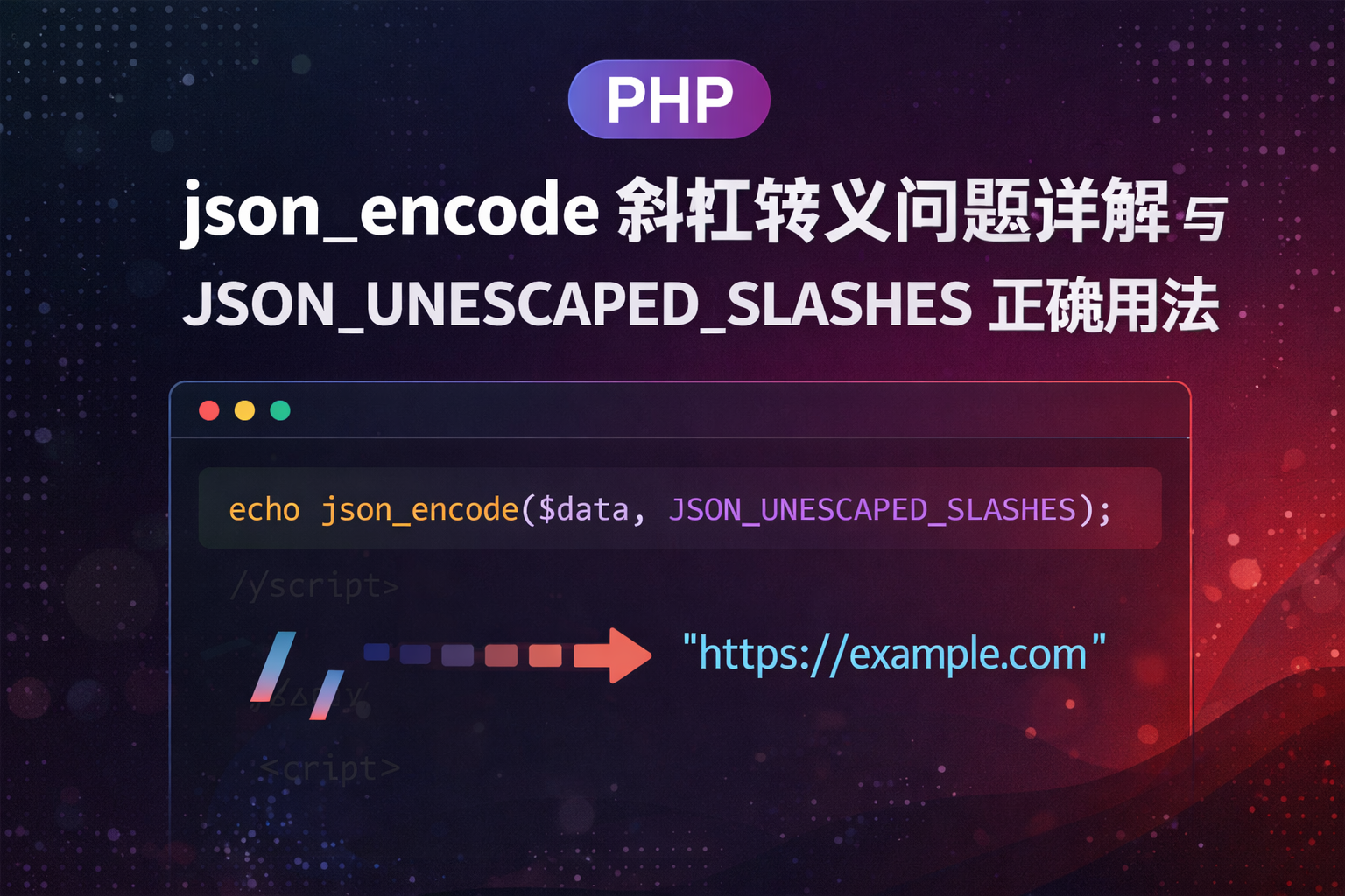 PHP json_encode斜杠转义问题详解与 JSON_UNESCAPED_SLASHES正确用法