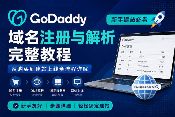 GoDaddy域名注册与解析教程,新手建站全流程详解从购买到上线
